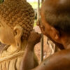 wood carving buddha statue