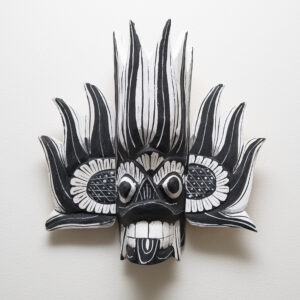 Black and white devil mask