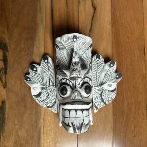 8 inch hand carved Sri Lankan peacock wooden mask
