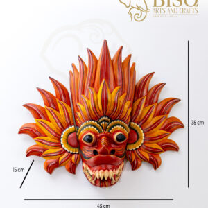 Gini Raksha mask measuring 35 cm high, 45 cm wide and 15 cm deep