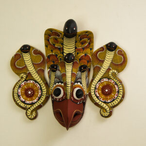 Naga Raksha Cobra Mask – 8 Inch Hybrid with Gurulu Style – Hand-Carved Sri Lankan Mask