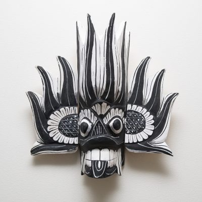 Black and white devil mask